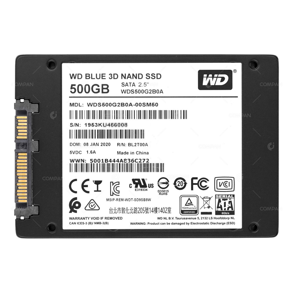 WDS500G2B0A  WD 500GB 6G SATA 2.5 SFF SSD